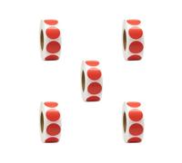 5 set di 500 mini adesivi in carta kraft per scrapbooking, rosso, 2,5 cm