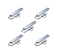 5 set di 7 in 1 USB C Hub con 4 porte USB 2.0 in lega di alluminio per mouse PC tastiera