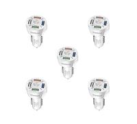 5 set di caricabatterie da auto 4 porte USB QC3.0 adattatore di ricarica rapida 4 in 1 caricabatterie portatile per guida telefono, bianco