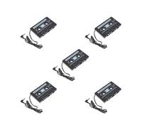 5 set di cassette per auto mini in plastica audio AUX stereo adattatore 3,5 mm convertitore cavo ausiliario MP3 lettore CD Smartphone forniture musicali nero