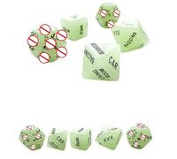 5 Set Di Dadi Verdi Fluorescenti, Automaticamente Luminosi Di Notte, Chiari Modelli Di Azione, Accessori Per Giochi Di Festa - K01