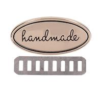 5 Set di Etichette Fatte a Mano in Metallo, Bottoni Con 2 Fori, Segni per Fare Artigianato, Cucito, Abbigliamento, Colore può Scelta Multipla (Oro Chiaro)