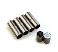 5 set di fermagli magnetici da 3, 4, 6, 7, 8, 10, 12, 14, 15 mm, cordino in pelle, connettore per collana, tappo terminale per accessori fai da te per la creazione di gioielli, nero canna di fucile,