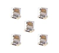 5 set fai da te in legno miniatura casa delle bambole in legno modello casa delle bambole per bambini adulti amici tempo del caffè, stile 4