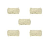 5 set Look New Pearl Knit Cross Fasce Leggero e Portatile Poliestere Donne Lavorato A Maglia Perle Fascia Antiscivolo Elegante Beige