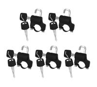 5 Set Lucchetto per Casco Moto Antifurto, Lega di Alluminio Nero | Montaggio al Manubrio, Sgancio Rapido, Resistente alle Intemperie, per Viaggi Lunghi e Spostamenti Quotidiani