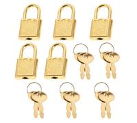 5 Set Luchetto in Ferro Oro Chiavi per Cassettone | Stile Vintage e Classico, Protezione Semplice per Scatole, Cassetti e Bauli, Accessori per Giochi D'avventura