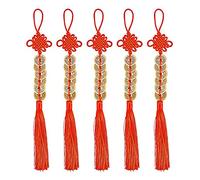 5 Set Monete Cinesi Fortuna Moneta Portafortuna Monete Feng Shui Monete Nodo I-Ching Monete Tradizionali Stringa Rossa Filo Portafortunaper Ricchezza e Successo