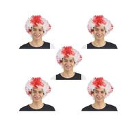 5 set parrucca da clown capelli ricci natalizi sintetici tifosi di calcio feste multicolore copricapo costume divertente Inghilterra