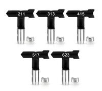 5 Set pezzi di ugelli reversibili Airless ad alta pressione dello spruzzo per case, giardini e terrazze(211,313,415,517,623)