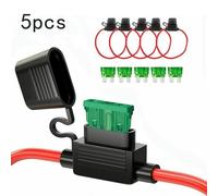 5 Set Portafusibili a Lama Standard in Linea Antispruzzo DC12V 30A 14AWG Fusibil