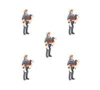 5 set simulazione persone modello figura contadino contadino giocattolo agricoltore con un vitello