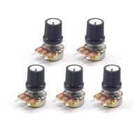 5 set WH148 1K 10K 20K 50K 100K 500K Ohm 15 mm 3 pin lineare conico potenziometro rotativo resistore for con tappo bianco AG2(5K Ohm)