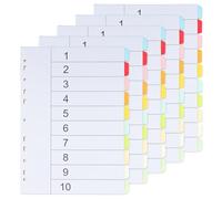 5 Sets Divisori Raccoglitori A4, 10 Tasti Divisori per Cartelle Ad Anelli, Divisori File Separatori Numerati Perforate a 11 Fori 1-10, Divisori Colorati Formato A4 Scuola Ufficio, 150gsm (10 parti)