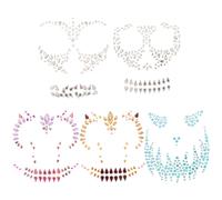 5 Sets Glitter Adesivi Viso Strass Adesivo Per Gioielli Di Halloween