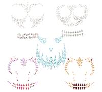 5 Sets Glitter Viso Adesivi Autoadesivi Brillantini Gioielli Di Halloween