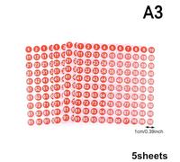 5 Sheets Number Stickers 1-100 Label Sticker For Diy Craft Nail Polish Glue Bottle Scrapbooking Diary Stationery Per Classificazione(A3)