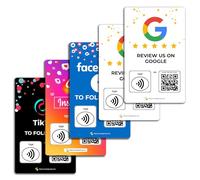 5 Social Review Tap Card | QR Code Review | Contactless Review Card | NFC Tap Card | Unlimited Use of nfc cards
