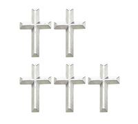 5 spille a forma di crocifisso, color oro/argento, accessorio per matrimoni, feste e riunioni religiose cristiane, Narrow face, come descritto