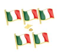 5 spille smaltate con bandiera italiana, spille in lega di metallo con bandiera volante, accessori per la festa nazionale dei patrioti italiani, cimeli da viaggio, 2.1cm x 2cm(0.83"x0.79"), Metallo