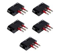 5 Spine 10A 220V 230V, ad angolo, piegata a 90°, spina piccola, standard italiano, nero, modello professionale, in policarbonato di alta qualità, ideale per cavi di alimentazione e prolunghe