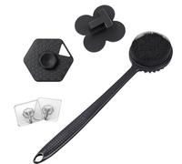 5 spugne esfolianti per il corpo in silicone, facili da far bollire e con setole compatte per la doccia, utilizzate per esfoliare il corpo, scrub per il corpo (nero)