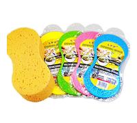 5 spugne per lavaggio auto, grandi spugne, pulizia multiuso, con asciugatura a cera ad alta densità (colore casuale)