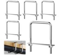 5 staffe a U con filettatura M8, 70 x 110 mm, M8 quadro a U, staffa per tetto in acciaio inox, viti a U con 10 dadi e 5 contropiastra per tubo di fissaggio auto, traino auto