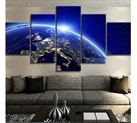 5 Stampa Pittura 5 Quadri Su Tela Spazio Esterno Terra Paesaggio Spazio Pittura E Poster Art Deco Hd Da Parete Per Interni (Senza Cornice 200 X 100 Cm) -/Soggiorno/Camera Da Letto/Ufficio/Ho-0O6E/P6M