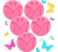 5 stampi in silicone a forma di farfalla, mini stampini a forma di farfalla, pasta polimerica, per torte di animali, stampi antiaderenti, per decorare torte, resina, cioccolato fai da te, zucchero