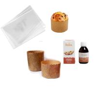 5 Stampi Monouso per PANETTONE 750gr Alto Con Aroma e 5 Buste in Polipropilene in Carta Forno per Pan Canasta, Dolci lievitati,Panettoni, Panettone Gastronomico, Dolci di Natale , Pan brioche