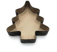 5 Stampi Panettone AD ALBERO, 750 G, in Carta di Pura Cellulosa Autoportante Marrone con Decoro Oro - Forma Cottura Panettone Riciclabile, Resistente Al Calore fino a 200°C - Ideale Dolci Lievitati