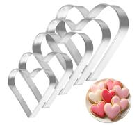 5 stampini a forma di cuore, stampini a forma di cuore, per biscotti e biscotti, per biscotti e biscotti