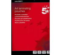 5 Star Office Laminating Pouches 150 Micron for A4 Glossy (Pack 100) 1 Pack 100