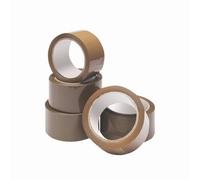 5 Star Office Packaging Tape Low Noise Polypropylene 48mm x 66m Buff Pack 6