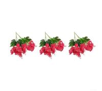 5 steli di giacinto artificiale in seta rossa vibrante, lunghezza 36 cm, composizioni floreali finte, per casa, matrimoni, feste, centrotavola, decorazione