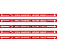 5 Strisce adesive antiscivolo distanza di sicurezza calpestabili pavimento in PVC
