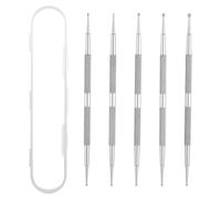5 strumenti per punteggiatura artistica per nail art, pennino per tracciare modelli, penna a 2 vie per punteggiare, punta per nail art, in acciaio inox, kit per manicure