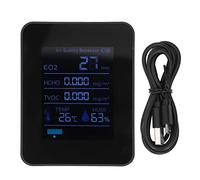 5 su 1 Rilevatore di anidride carbonica Componenti elettronici ABS 1500 mAh Umidità MeTeter Home Office (Negro)