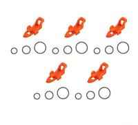 5 supporti compatti per ami da pesca in plastica per esche finte, compatibili con la maggior parte delle canne, impediscono l'intreccio e i danni, materiale ABS e gomma (arancione)