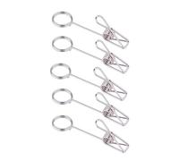 5 supporti in metallo per carte d'identità con clip in filo di ferro per presentazioni di biglietti da visita. Organizer da scrivania a doppia testa