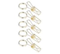 5 supporti in metallo per carte d'identità con clip in filo di ferro per presentazioni di biglietti da visita. Organizer da scrivania a doppia testa