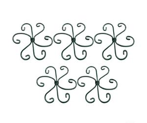 5 supporti in metallo per piante da utilizzare con piante perenni annuali, pomodori, piselli, fagioli e altre specie verticali o rampicanti (verde 14,5 cm)