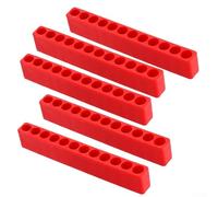 5 supporti per punte a 12 fori per cacciavite esagonale da 1/4 di pollice, organizer in plastica con custodia morbida rossa per l'organizzazione degli attrezzi