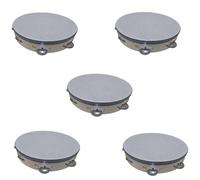 5 Tamburello Cembalo Tammorra in legno con sonagli in metallo 25 cm. Diametro, Copertura di Percussione Telata, Perty, Festa, Danza, Articolo Artigianale. Vendita relativa a 5 Pezzi.