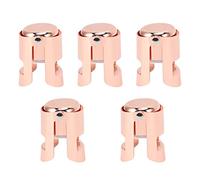 5 tappi per bottiglie di champagne in acciaio inox, salvavino riutilizzabile per bottiglie di spumante e vino, tappo sigillante anti-ossidazione con fissaggio sicuro per l’uso in b (Oro rosa)