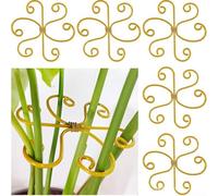 5 telai di supporto in metallo per piante perenni annuali, pomodori, piselli, fagioli e altre specie verticali o rampicanti (oro 14,5 cm)