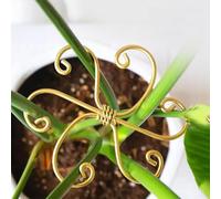 5 telai di supporto per piante in metallo per ridurre i danni alle piante da vento pioggia e crescita eccessiva in cortile e giardini sul tetto (oro 16,5 cm)