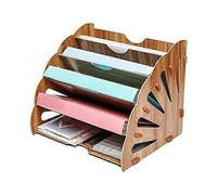 5-Tier Peacock Tail Wooden File Cabinet for Office Storage, Office Supplies, Document, Student, School, Notebook, Letters and Magazine Storage.