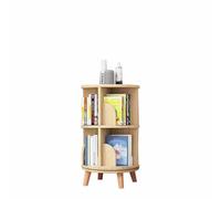 5 Tier Rotating Bookshelf Corner Display Storage Shelf for Bedroom Living Room Study Office 360° Rotation Floor Standing Bookcase with 2 Layers 46x46x62cm